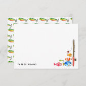 Niedliche Aquarellfische Köder Angelhaken Angelrut Mitteilungskarte (Vorne/Hinten)