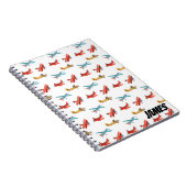 Niedliche Aquarellflugzeuge fliegen in Sky Notizblock (Rechte Seite)