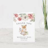 Niedliche Aquarellfox Winterkindusche Dankeskarte (Vorderseite)