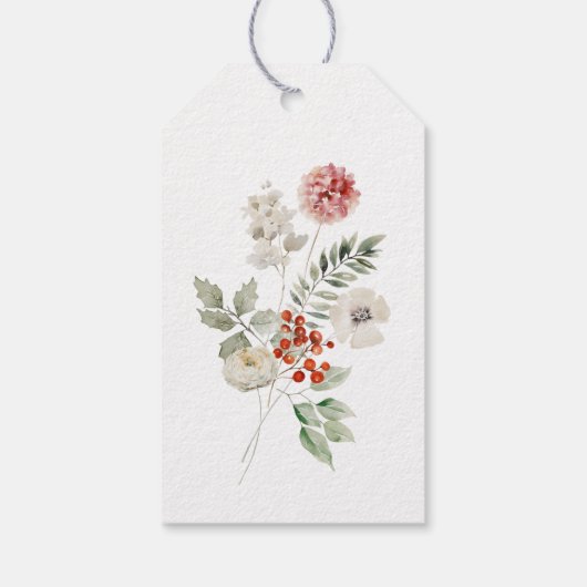 Niedliche Aquarellfox Winterkindusche Geschenkanhänger (Rückseite)