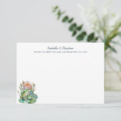 Niedliche Aquarellfrösche auf Wasserlilie Personal Dankeskarte (Stehend Vorderseite)