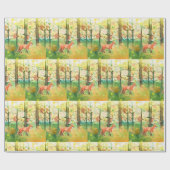 Niedliche Aquarellfuchs Tierherbst-Herbstlaube Geschenkpapier (Flach)