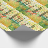 Niedliche Aquarellfuchs Tierherbst-Herbstlaube Geschenkpapier (Ecke)