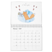 Niedliche Aquarellfüchse - Illustration Monatlich Kalender (Feb 2027)