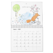 Niedliche Aquarellfüchse - Illustration Monatlich Kalender (Mär 2027)