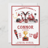 Niedliche Aquarellfußball Einladung (Vorderseite)