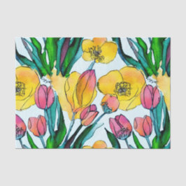 Niedliche Aquarellgarten Geburtstag Seidenpapier