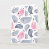 Niedliche Aquarellgeister mit Boo! TextHalloween Karte (Vorderseite)