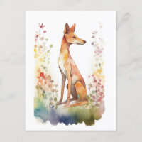 Niedliche Aquarellhunde und Wildblumen