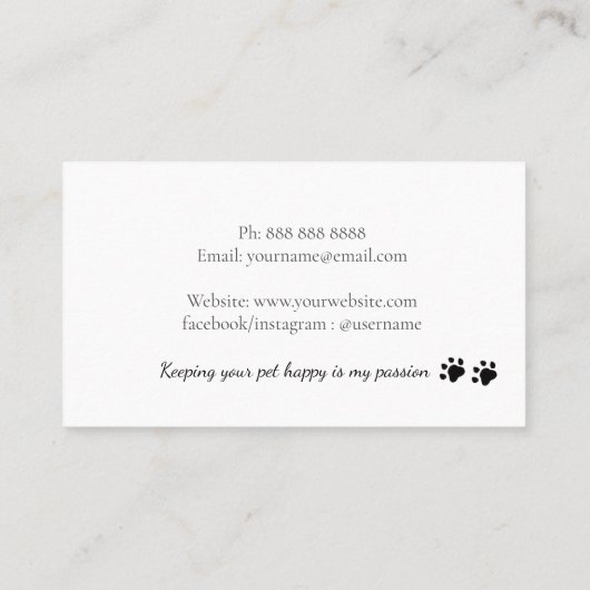 Niedliche Aquarellhunde Visitenkarte (Rückseite)