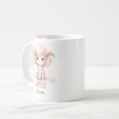 Niedliche Aquarellillustration von Aries Zodiac Kaffeetasse (Vorderseite Links)