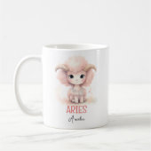 Niedliche Aquarellillustration von Aries Zodiac Kaffeetasse (Links)