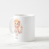 Niedliche Aquarellillustrierung von Leo Zodiac Kaffeetasse (Vorderseite Links)