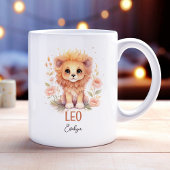 Niedliche Aquarellillustrierung von Leo Zodiac Kaffeetasse