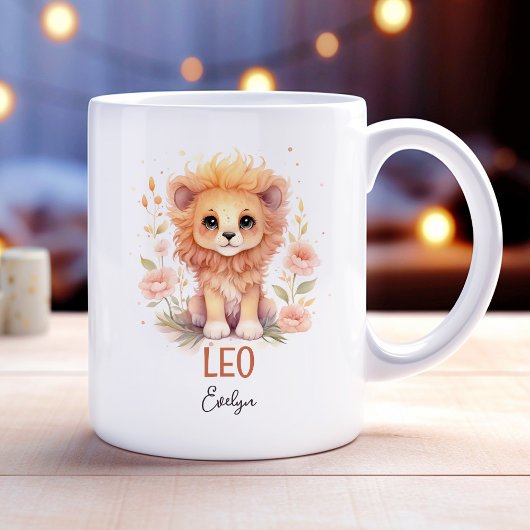 Niedliche Aquarellillustrierung von Leo Zodiac Kaffeetasse