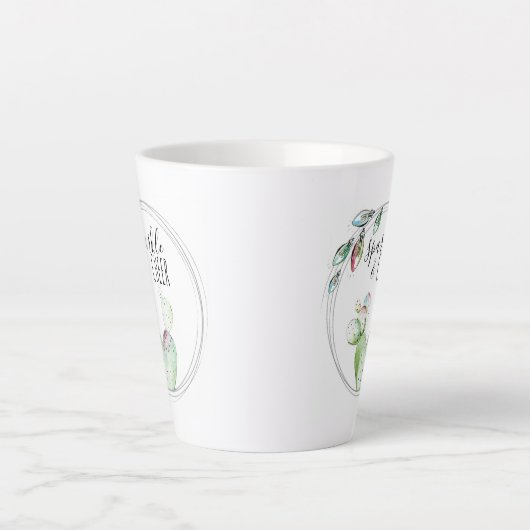 Niedliche Aquarellkaktus Tasse Geheimnisvolle Auss (Vorderseite)