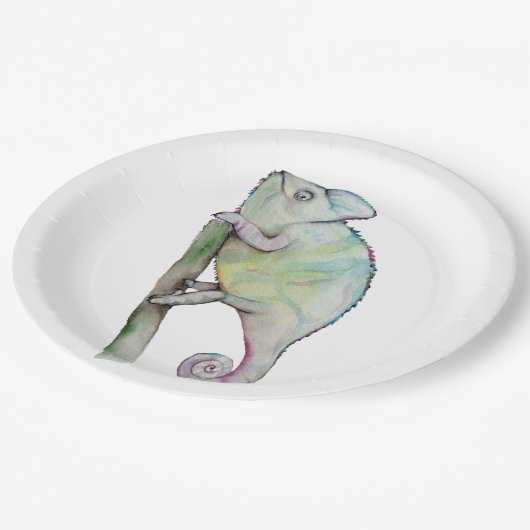 Niedliche Aquarellkammer Pappteller (Schrägansicht)