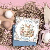 Niedliche Aquarellkarte Bunny Osterflache Grußkart