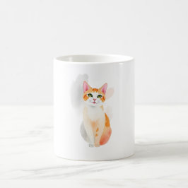 Niedliche Aquarellkatze Tasse - Cosy & Artistic Fe