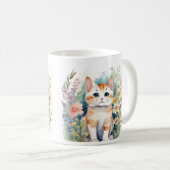Niedliche Aquarellkatze-Tasse Kaffeetasse (VorderseiteRechts)
