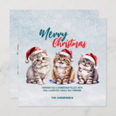 Niedliche Aquarellkatze Weihnachten Weihnachten (Vorne/Hinten)