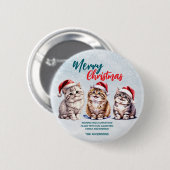 Niedliche Aquarellkatze Weihnachten Weihnachten Button (Vorne & Hinten)