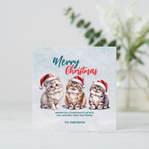 Niedliche Aquarellkatze Weihnachten Weihnachten Dankeskarte