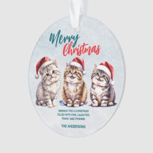 Niedliche Aquarellkatze Weihnachten Weihnachten Ornament