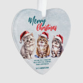Niedliche Aquarellkatze Weihnachten Weihnachten Ornament (Vorderseite)