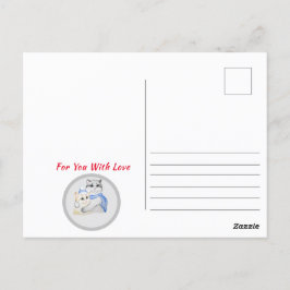 Niedliche Aquarellkatzen am Valentinstag Postkarte