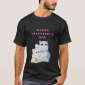 Niedliche Aquarellkatzen am Valentinstag T-Shirt (Vorderseite)
