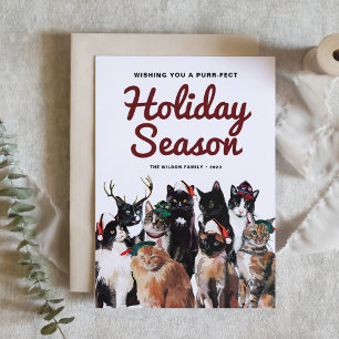 Niedliche Aquarellkatzen Frische Weihnachten