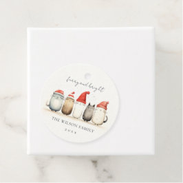 Niedliche Aquarellkatzen Furchen und Helle Weihnac Geschenkanhänger