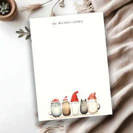 Niedliche Aquarellkatzen Furchen und Helle Weihnac Mitteilungskarte