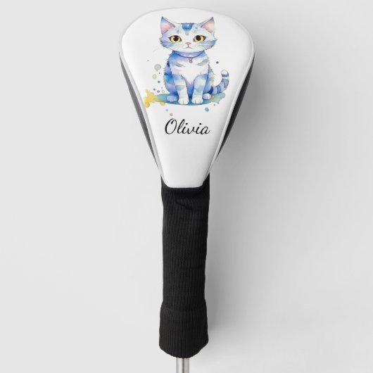 Niedliche Aquarellkatzengestaltung Golf Headcover (Vorderseite)