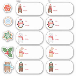 Niedliche Aquarellkinder 15pc bis von Weihnachtsge Aufkleber