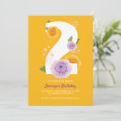 Niedliche Aquarellkinder 2. Geburtstag Party Save The Date (Stehend Vorderseite)