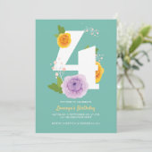 Niedliche Aquarellkinder 4. Geburtstag Party Save The Date (Stehend Vorderseite)