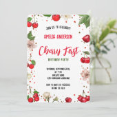 Niedliche Aquarellkirche 1. Geburtstag Party Einladung (Stehend Vorderseite)