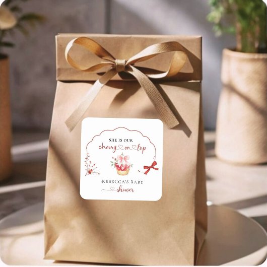 Niedliche Aquarellkirsche Kinderdusche Sticker