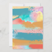 Niedliche Aquarellkunst Malerei Party Geburtstag Einladung (Rückseite)