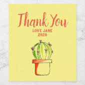 Niedliche Aquarellkunst Moderne Dankbarkeit Gesche Weinetikett (Einzelnes Label)