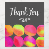 Niedliche Aquarellkunst Moderne Danksagung Weinetikett (Einzelnes Label)