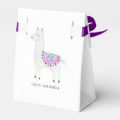 Niedliche Aquarelllama-Kinderdusche Geschenkschachtel (Rückseite)