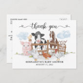 Niedliche Aquarelllandentiere Vielen Dank Postkarte (Vorne/Hinten)