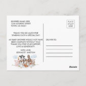 Niedliche Aquarelllandentiere Vielen Dank Postkarte (Rückseite)