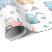 Niedliche Aquarelllastwagen Geschenkpapier (Rolleneckpunkt)