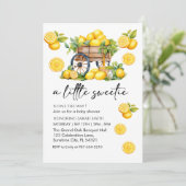 niedliche Aquarelllemon Kinderdusche Einladung (Stehend Vorderseite)