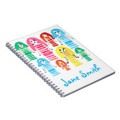 Niedliche Aquarellmädchen Moderne Kunst Notizblock (Rechte Seite)