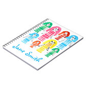 Niedliche Aquarellmädchen Moderne Kunst Notizblock (Linke Seite)